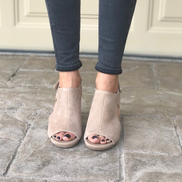Taupe Cut Out Suede Sandal - Picture 2 of 6